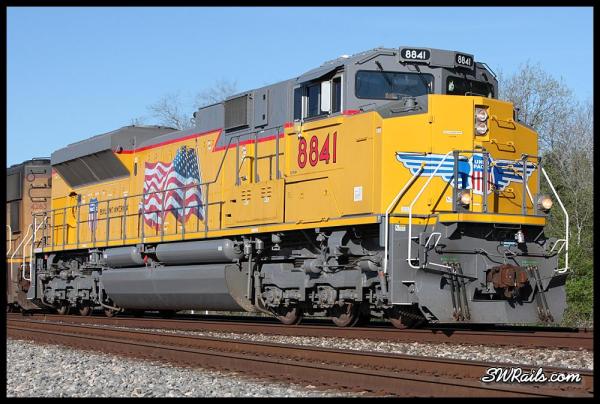  brand-new Union pacific SD70AH 8841 at West Junction TX on 3/18/2014