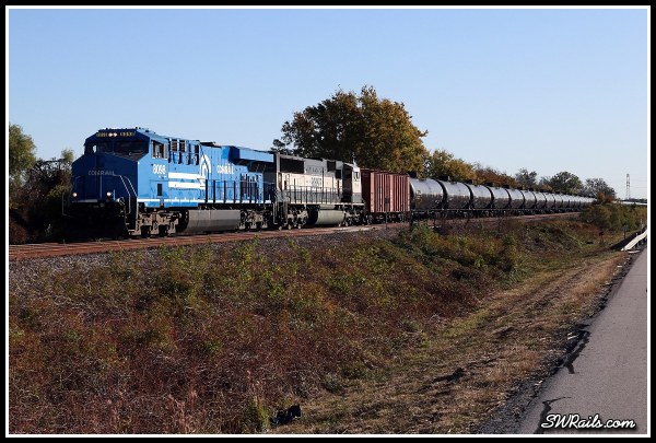 NS 8098, Conrail heritage locomotive, at Harlem, TX on 11-24-2014